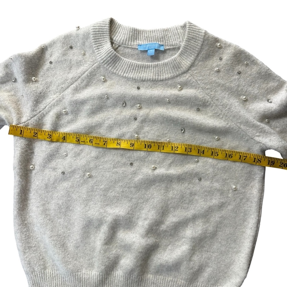 Draper James RSVP Long Sleeve Embellished Sweater Size Small Glitzy Glam Casual - Picture 8 of 9